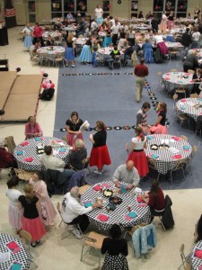 Poodle skirts and saddle shoes were in vogue during "A Night at the Hop"