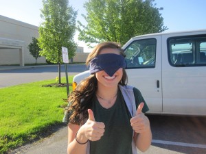 Dessie Jackson blindfolded