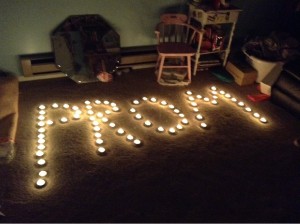 Senior Zach Plank spelled out a message in candles to ask senior Sarah Giuffrida to prom. 