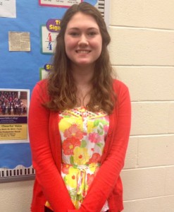 Junior Rachel Hreben also wears florals, but chose bright colors, another popular spring trend. 