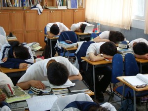 Perhaps these sleeping students are also suffering from senioritis. photo credit: Jens-Olaf via photopin cc