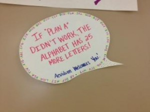 Students already involved in Aevidum hung signs throughout the halls of Penn Manor High School encouraging students to attend Aevidum if needed.