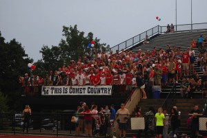 Comet Nation, Penn Manor’s student section, fills the stands before kickoff against Cedar Cliff on September 4.