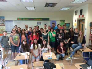 Members of the Creative Writing Club in 2014-2015 pose for a group shot. (Photo provided)