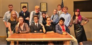 Pictured above are the 13 actors who take part in Penn Manor’s production of "Twelve Angry Jurors." From left to right, (back row) Parker Brown, Alexander Anderson, Garrison Webster, Hailey Fafel, Logan Graves, Max Minnick, Alex Patterson (middle row) Skyla Taglieri, Kassidy Ponton (front row) Madison Beatty, Logan Connelly, Claudia Heitland, Kristopher Boston. (Photo provided)